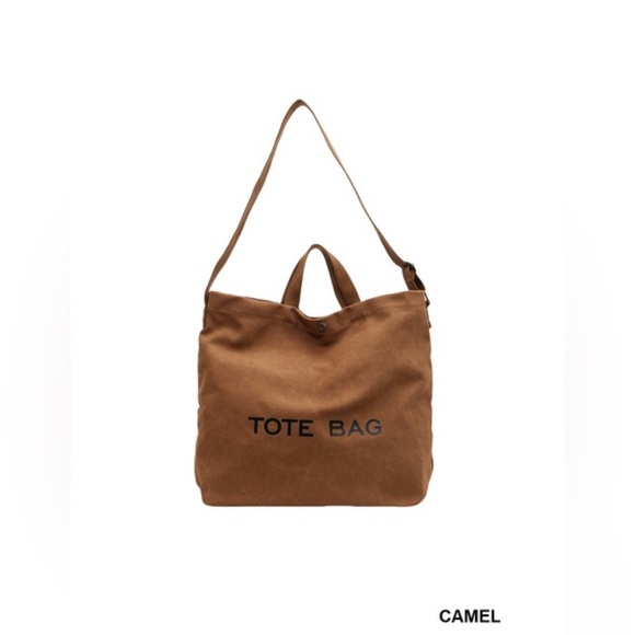 NWT Minimalist Large Capacity Canvas Shoulder Tote Bag - Picture 2 of 7